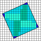Quadrat 1, das in 12 unregelmäßige Stücke aufgeteilt wurde